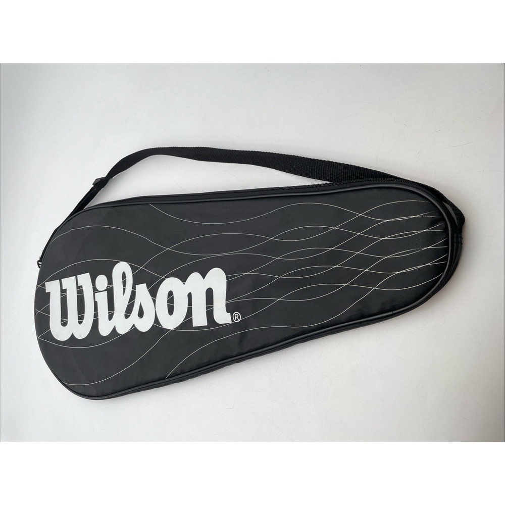 WILSON SINGLE ZIPPERED TENNIS RACQUET COVER WITH STRAP